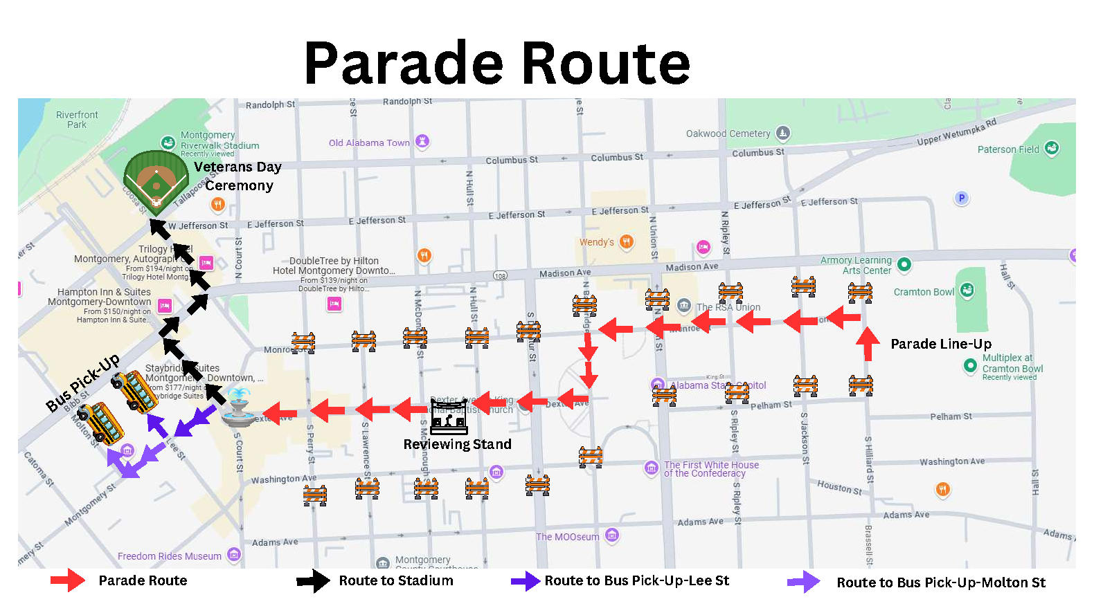 Veterans Day Parade Route