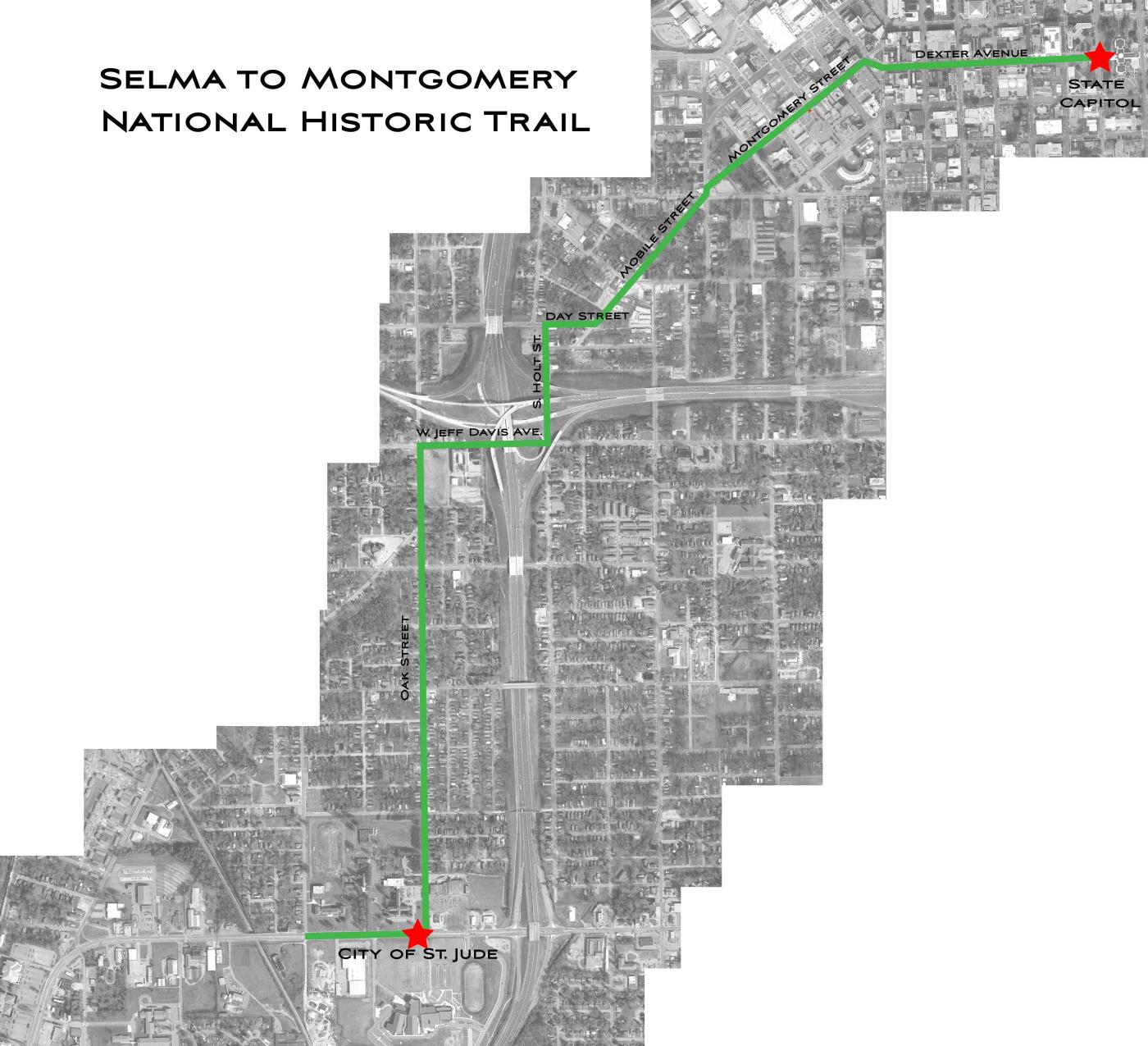 Selma to Montgomery Trail Map